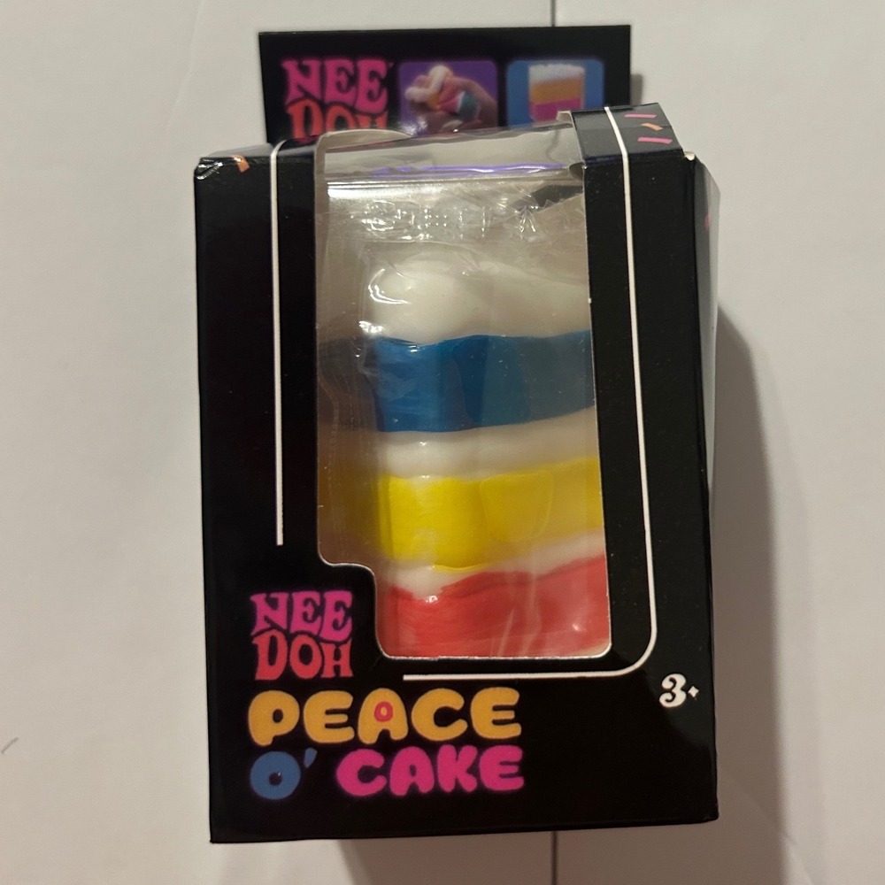 Schylling NeeDoh Peace O' Cake Soft Dough Squish Sensory Fidget Toy Multicolor